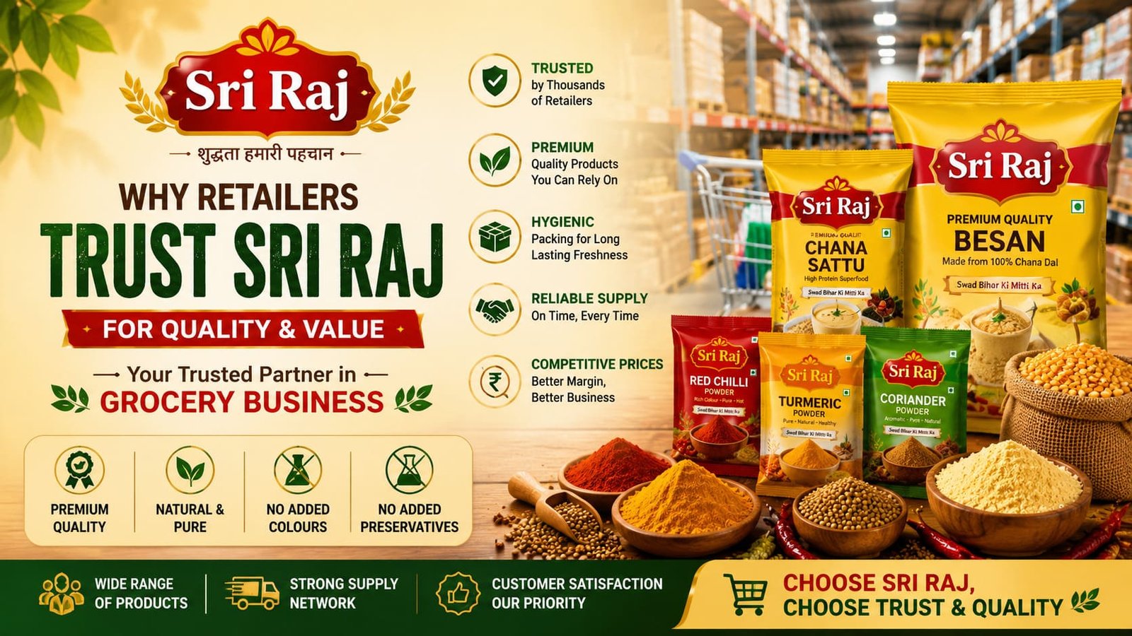 Why Retailers Trust Shri Raj Products for Quality and Consistency