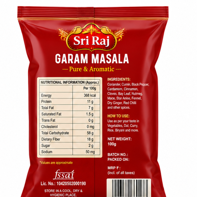 Sri raj garam masala 100g